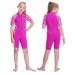 Goldfin Kids Wetsuits for Girls Boys, 2mm Toddler Shorty Wetsuit Youth Neoprene Suit Front Zip Keep Warm for Water Aerobics Diving Surfing Swimming 1.Girls - Butterfly 4