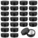Tiny 24 Pcs Cosmetic Jars Mini Balm Lotion Jars for Travel Business Daily Life Black Metal Lined Threaded Lids 15 Ml Aluminum Balm Jars