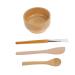Mikinona 1 Set Four Piece Facial Mask Bowl DIY Facial Mask Tools Facial Mask Mixing Tools Makeup Kit Beauty Mask Facial Kit Skin Mask DIY Bowl Tool Mask Applicator Wooden