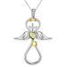 Cute Cat Necklace with Sparkling Zirconia Crystal Birthstone Pendant Necklace for Girls Womens White Gold Over 925 Sterling Silver Animal Necklace Birthstone Jewelry Sweet Present Girlfriend Sisters E Peridot Pendant