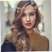 Rhinestone Leaf Headband Golden Wedding Head Chain with Teardrop Crystal Leaf Hair Vine - Buy Online on SooperMarket.com
