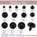 154pcs Black Solid Plastic Safety Eyes with Washers for DIY Crafts - Teddy Bear Dolls, Plush Animals, Puppets - 1Box - 12 Sizes - Buy Online on SooperMarket.com