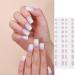Semi Cured Gel Nails Strips - 20 Stickers Nail Wraps Soft Self - Solid Purple Full Wraps Nail Polish Stickers French Style (French Simple Style) Gradient Violet