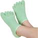 LE EMILIE 5 Toe Moisturizing Gel Socks | Perfect for Healing Dry Cracked Heels and Feet | Infused with Aromatherapy Blend of Lavender and Jojoba Oil | 1 Pair  Green Seafoam Green