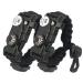Daarcin Survival Paracord Bracelet,Fire Starter,Waterproof SOS Light, Compass, Whistle, Adjustable AK87 20 in 1,Outdoor Ultimate Tactical Survival Gear Set,Gift for Kids,Men 2pcs Black Upgraded