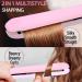 Small Curling Iron for Short Hair | 2 in 1 Mini Hair Straightener & Curler | Tourmaline Ceramic | Pink - Buy Online on SooperMarket.com