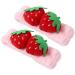 Teensery 2 Pcs Cute Strawberry Headbands Soft Washing Face Makeup Hair Bands Elastic Spa Shower Yoga Sports Headwraps Hair Accessories for Women and Girls