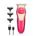 Hair Trimmer Mini Portable Electric Hair Clipper Small Hair Clipper Bald Head Hair Trimmer Barber Haircut Shaver(Fashion Red)