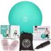The Birth Ball - Birthing Ball for Pregnancy & Labor - 18 Page Pregnancy Ball Exercises Guide by Trimester - Non Slip Socks - How to Dilate, Induce, & Reposition Baby for Mom Mint Green 65 cm