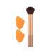 Real Techniques Glitter All The Way Brush + Sponge 3 Piece Holiday Gift Set Makeup Sponges For Blending Makeup Brush For Liquid & Cream Foundation Contour & Blush Limited Edition Latex-Free Glitter All The Way Brush Set