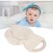 Alomejor Baby Wooden Teething Ring - Soothing Cotton Gauze Handle Ears Design Beige - Safe & Natural Infant Relief - Buy Online on SooperMarket.com