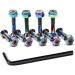 9PCS Dazzling Color Skateboard Hardware Set - Deck Mounting Screws, Nuts, Hex Key - Longboard Cruiser Fasteners - 1-1/4, 1, 7/8, 0.88 Inches - Buy Online on SooperMarket.com