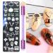 healthGUO Nail Art Stamping Plate Stamper Sponge Pen Halloween Pumpkin Bats Image Nail Polish Template Stamp Stencil Tools Kit 2