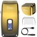 Hatteker Triple Blades Shaver Electric Shaver Razor for Men Close Bald Head Barber Shaver Trimmer Waterproof Wet & Dry Cordless Gold