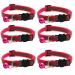 Hepplly 6-Pack Cat Collars Quick Release Reflective Kitten Collar with Bell (Dark Pink)