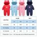 JiAmy Baby Snowsuit Hooded Romper | Cartoon Bear Winter Outfit | Red | 6-12 Months - Buy Online on SooperMarket.com