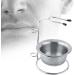 Dekaim Stainless Steel Shaving Brush Stand & Soap Dish Bowl | Manual Razor & Shaving Brush Holder | Premium Silver Shaving Accessories - Buy Online on SooperMarket.com