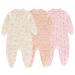 MAMIMAKA Baby Girls Baby Pajamas 6-9 Months Footed-2-hedgehog/Fox/Stars