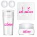 French Tip Nail Stamp 6PCS Nail Art Stamper Kit Clear Silicone Nail Stamping Long Short Jelly Stamper for Nails with Scrapers French Nail Stamper Kit French Tip Nail Tools French Manicure Kit