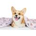 Pedgot Fluffy Dog Blankets with Paw Print - Set of 4 | Soft & Warm Pet Throw Blankets for Small Dogs & Cats | Brown/White/Pink | 24 x 16 & 30 x 20 Inches - Buy Online on SooperMarket.com