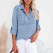 TUNUSKAT Women's Denim Shirt - Back Slit Roll Up Long Sleeve Top - Blue XX-Large - Buy Online on SooperMarket.com