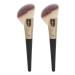 Contour Brush Pack of 2 Facial Shadow Brushes Soft Fiber Show Brush Makeup Powder Brush with Wooden Handle for Salon Travel