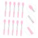 Shop Mikinona 10pcs Lip Mask Spoon & Makeup Brush Set | Lipstick Applicator Creamy Eyeshadow & More - Miss Cosmetic Pink - Buy Online on SooperMarket.com
