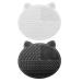 2-Pack Makeup Brush Cleaning Mat Cute Cat Ear Design Silicone Portable Brush Cleaner Pad Washing Tools with Suction Cups US Patent Registered (Black+White)