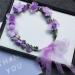 Flower Crown Headband Wreath Garland Hair Bands 2 Pack - Purple Tone | Wedding Bridal Hair Hoop Women Leaf Ribbon Party Decoration Christmas Handmade Headpiece Hair Accessories - Buy Online on SooperMarket.com