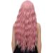 YEESHEDO 28 Inch Long Pink Synthetic Wavy Wig with Fringe for Women - Ideal for Party, Cosplay, or Daily Wear - Buy Online on SooperMarket.com