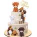 Kigley 25 Pcs Highland Cow Cake Toppers Highland Cow Figurine Foam Balls Mini Balloons Cake Toppers Acrylic Birthday Highland Cattle Cake Decoration for Highland Cow Farm Animal Birthday Party