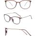 Koosufa Classic Retro Round Panto Glasses - Unisex Vintage Prescription-Free Frames with Case - Brown Nerd Glasses - Buy Online on SooperMarket.com