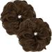 OMGREAT 2PCS Thick Updo Messy Hair Buns Curly Wavy Ponytail Extensions Hairpieces juva bun Hair Scrunchies for Women Girls Color Light Chestnut Brown 2 PCS 3# Light Chestnut Brown