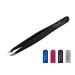 Faude combination tweezers - pointed tweezers for splinters and eyebrow tweezers for ingrown and fine hairs in one (black)