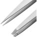 Tweezer Wishbeauty Pointed and Slant Pointed Eyebrow Tweezers for Women & Men - 2pc Precision Tweezers for Eyebrows Facial Hair & Ingrown Hair Removal - Stainless Steel - Buy Online on SooperMarket.com