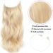 Secret Hair Extensions 12 Inch Bleach Blonde Invisible Wire Synthetic Hair Pieces for Women - Natural Wavy Hair Extension - Buy Online on SooperMarket.com