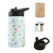 Kids Thermal Bottle with Straw Lid and Loop Cap 12oz Premium Stainless Steel Water Bottle Easy to Drink for Toddlers Keeps Drinks Fresh for 12 Hours (Confetti Treats)