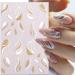 Gold Stripe French Nail Art Stickers - 9 Sheets 3D Self Adhesive Decals for DIY Manicure - Buy Online on SooperMarket.com