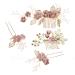 Toyvian 4pcs Wedding Hair Accessories Bridal Hair Comb Pearl Hair Accessories Bridal Hair Clip Wedding Hair Comb Clip Floral Girls Bridal Hair Accessories Rhinestone Hair Piece (Pink)