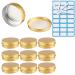 Zeoabsy 10 pieces 100ml gold aluminum empty jar.