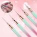 WLLHYF 5 Pieces Nail Art Liner Brush Painting Nail Art Brush Long Line Detail Fine Drawing Nail Point Drawing Tool Set 7mm/9mm/11mm/15mm/25mm (Pink Greenish) - Buy Online on SooperMarket.com