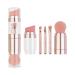 Verdant Touch Cosmetic Brush 5-in-1 Makeup Brush Set Portable Foundation Loose Powder Eyeshadow Eyebrow Lip Cosmetic Brush Rose Gold Electroplated