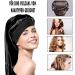 Ladaypoa Long Satin Sleeping Cap - 2 Large Sleeping Hats for Women | Extra Large Soft Satin Sleep Caps for Long Braids | Comfortable Black & Gold with Wide Elastic Ribbon - Buy Online on SooperMarket.com