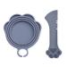 Meow&Woof Cover for Pet Can Food/Cat Wet Food Spoon/Lid for Dog Cans/Cute Paw Shape One Lid One Spoon Pack (Gray) Grey