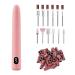 Electric Nail Files Portable Rechargeable Cordless Nail Drill for Acrylic Gel Nails 12 Drill Bits Professional Electric Manicure Pedicure Kit for Grinding Polishing Trimming Home Salon Use Pink