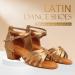 SWDZM Girls Latin Dance Shoes - Satin Suede Sole, Ballroom Salsa Tango Professional Dance Shoes - Beige-202, Size 13.5 Little Kid - Buy Online on SooperMarket.com