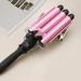1 Inch Pink 3 Barrel Curling Iron Wand with LCD Display - Ceramic Tourmaline, Dual Voltage Hair Crimper for Waves, Adjustable Temperature, Portable and Quick Heating - Buy Online on SooperMarket.com