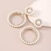 Chargances Boho Baroque Round Pearl Hoop Dangle Earrings with Crystal Accents - Gold | Fashion Stud Earrings for Women and Girls - Buy Online on SooperMarket.com