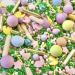 Easter sprinkles for cakes cupcake edible toppers sprinkle mix blend lilac pink yellow gold green pearls decoration baking biscuits cake topper balls chocolate balls BUNNY MEADOW