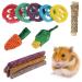 Fanshiontide 14 In 1 Bunny Chew Toys for Teeth Rabbit Chew Toys Timothy Hay Sticks Rabbit Toys Boredom Breaker Loofah Wood Grass Carrots Corn Chew Toys for Rabbit Guinea Pig Hamster Chinchilla